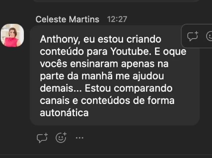 Depoimento real de aluno da turma 3